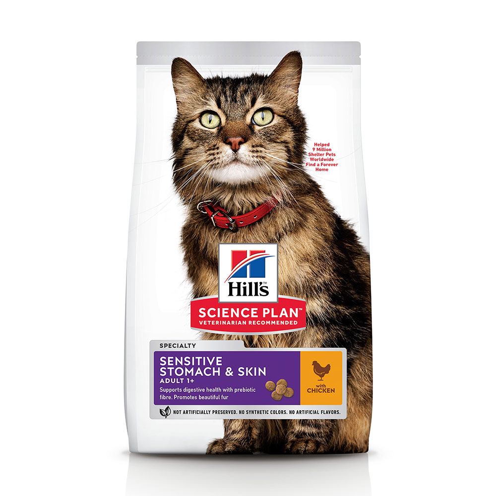 1,5kg Adult 1+ Sensitive Stomach & Skin poulet pour chat Hill's Science Plan