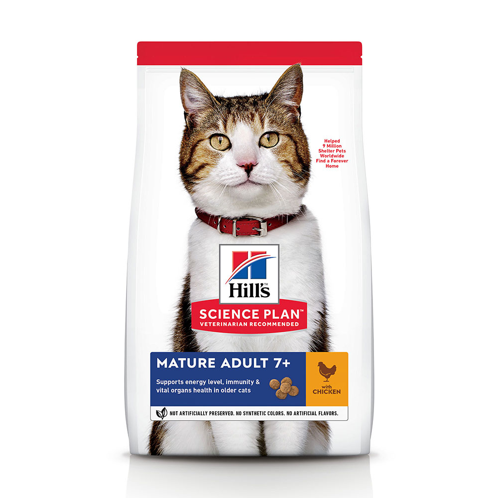3kg Mature Adult 7+ Hill's Feline poulet pour chat