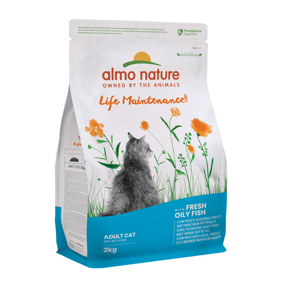 3x2kg Holistic poisson gras, riz Almo Nature Croquettes pour chat