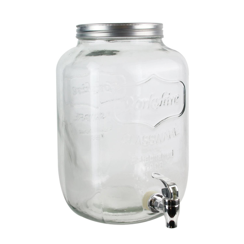 Fontaine à boisson en verre - 8L - Transparent - H 32 x D 20 cm